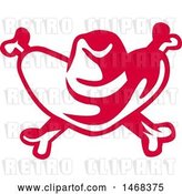 Vector Clip Art of Retro Red and White Cowboy Hand and Cross Bones by Patrimonio