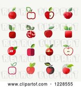 Vector Clip Art of Retro Red Apple Icons by Elena