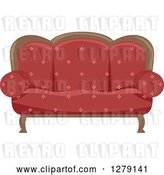 Vector Clip Art of Retro Red Couch by BNP Design Studio