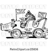 Vector Clip Art of Retro Red Pig Automobile by Prawny Vintage