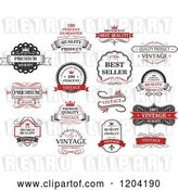 Vector Clip Art of Retro Red Quality Guarantee Labels by Vector Tradition SM