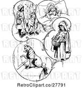 Vector Clip Art of Retro Red Riding Hood Scenes by Prawny Vintage