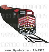 Vector Clip Art of Retro Red Train 1 by Patrimonio