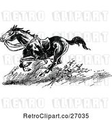 Vector Clip Art of Retro Riderless Horse Running by Prawny Vintage