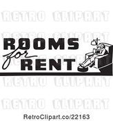 Vector Clip Art of Retro Rooms for Rent Sign by BestVector