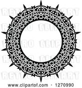 Vector Clip Art of Retro Round Lace Frame Design by Vector Tradition SM