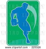 Vector Clip Art of Retro Rugby Football Player Logo - 3 by Patrimonio