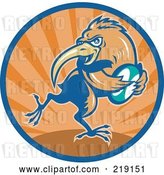 Vector Clip Art of Retro Rugby Kiwi Bird Logo - 2 by Patrimonio