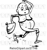 Vector Clip Art of Retro Running Boy by Prawny Vintage