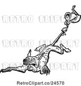 Vector Clip Art of Retro Running Dog with a Jug Tied to Its Tail by Prawny Vintage