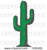 Vector Clip Art of Retro Saguaro Cactus, in Style by Vector Tradition SM