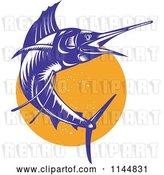Vector Clip Art of Retro Sailfish 9 by Patrimonio