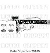 Vector Clip Art of Retro Sauces Text with Dishes by Prawny Vintage