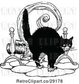Vector Clip Art of Retro Scared Cat by Prawny Vintage