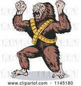 Vector Clip Art of Retro Screaming Gorilla Guy Villain by Patrimonio