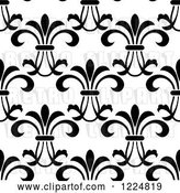 Vector Clip Art of Retro Seamless Background Pattern of Floral Scrolls by Vector Tradition SM