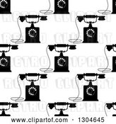 Vector Clip Art of Retro Seamless Background Pattern of Telephones 2 by Vector Tradition SM