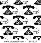 Vector Clip Art of Retro Seamless Background Pattern of Telephones by Vector Tradition SM