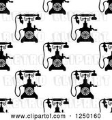 Vector Clip Art of Retro Seamless Background Pattern of Telephones by Vector Tradition SM