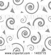 Vector Clip Art of Retro Seamless Grayscale Pattern Background of Spirals and Triangles by Dero