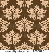 Vector Clip Art of Retro Seamless Pattern Background of Floral in Brown by Vector Tradition SM