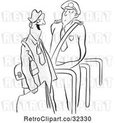 Vector Clip Art of Retro Security Guard and Guy by Picsburg