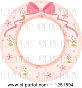 Vector Clip Art of Retro Shappy Chick Round Floral Frame by BNP Design Studio