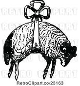 Vector Clip Art of Retro Sheep Suspended from a Bow by Prawny Vintage