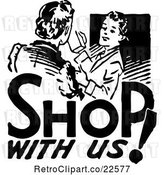 Vector Clip Art of Retro Shop with Us Lady by BestVector