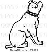 Vector Clip Art of Retro Sitting Dog 2 by Prawny Vintage