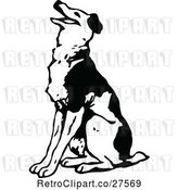 Vector Clip Art of Retro Sitting Dog by Prawny Vintage