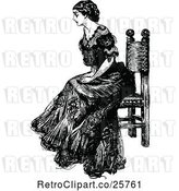 Vector Clip Art of Retro Sitting Lady by Prawny Vintage