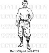 Vector Clip Art of Retro Sketched Baseball Player by Prawny Vintage