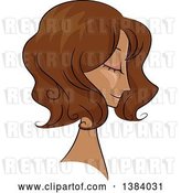 Vector Clip Art of Retro Sketched Black Lady in Profile, with Her Hair in a Wavy 50s Style by BNP Design Studio