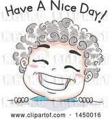 Vector Clip Art of Retro Sketched Boy Grinning Under Have a Nice Day Text by BNP Design Studio