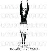 Vector Clip Art of Retro Sketched Cheerleader by Prawny Vintage