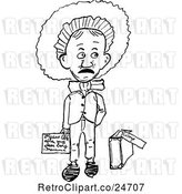 Vector Clip Art of Retro Sketched Guy Going to College by Prawny Vintage