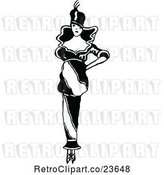 Vector Clip Art of Retro Sketched Lady by Prawny Vintage