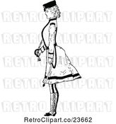 Vector Clip Art of Retro Sketched Lady in Profile by Prawny Vintage