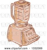 Vector Clip Art of Retro Sketched or Engraved Kitchen Blender by Patrimonio