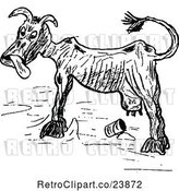 Vector Clip Art of Retro Sketched Skinny Cow by Prawny Vintage