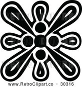 Vector Clip Art of Retro Snowflake Design 3 by Prawny Vintage