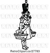 Vector Clip Art of Retro Soldier Girl Selling Fudge by Prawny Vintage