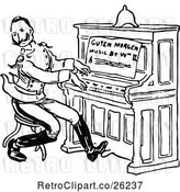 Vector Clip Art of Retro Soldier Playing a Piano by Prawny Vintage