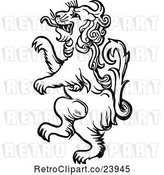 Vector Clip Art of Retro Standing Lion by Prawny Vintage