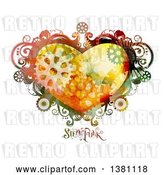 Vector Clip Art of Retro Steampunk Heart Frame with Gears and Text by BNP Design Studio
