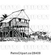 Vector Clip Art of Retro Stilt House by Prawny Vintage