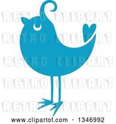 Vector Clip Art of Retro Styled Blue Bird 2 by Vector Tradition SM