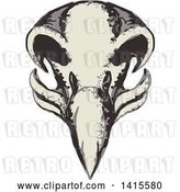 Vector Clip Art of Retro Styled Eagle Skull by Patrimonio