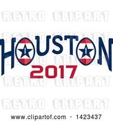 Vector Clip Art of Retro Super Bowl 51 Houston 2017 Football Design by Patrimonio
